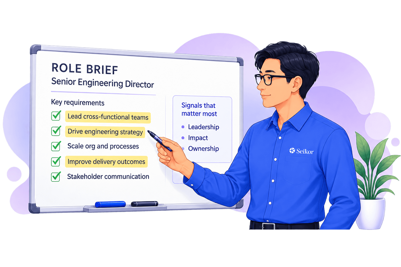 A Seikor specialist reviewing a role brief